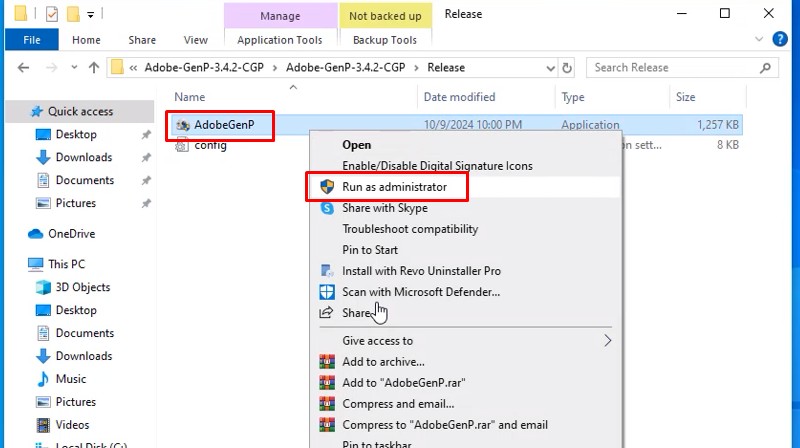 Adobe Bridge 2025: Ai Cũng Cài Đặt Được 16 Chạy file AdobeGenP bằng quyền Admin