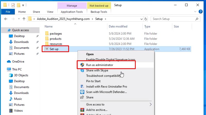 Adobe Audition 2025: Video hướng dẫn cài đặt chi tiết 11 Khởi chạy Set-up bằng quyền Admin